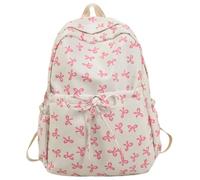Joygoodta Sac à dos à l'arc pour les filles Nylon 11x5x15 pouces sac dos avec sangle capacité et de livres esthétique Kawaii capacité Kawaii