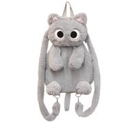 Joygoodta Sac à dos animal en peluche mignon dessin animé sac à dos de chat en peluche avec de grands yeux pour les filles élèves utilisés quotidiennement voyage