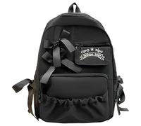 Joygoodta Sac à dos Bow pour filles, sac d'école en nylon de capacité, | Joli sac à dos esthétique avec nœud pour l'extérieur, l'école, les voyages, le shopping, le transport quotidien et les activ