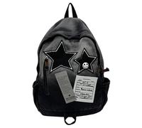 Joygoodta Sac à dos étoilé, sac à dos esthétique Y2K avec accents de crâne étoile, design rétro grunge, léger pour les voyages, concerts, shopping,