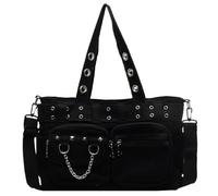 Joygoodta Sac à main Goth, sac à main gothique Punk Goth Messenger avec bandoulière capacité Emo fourre-tout avec multi-poches pour femme