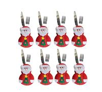 Joygoodta Sac à ustensiles de noël 8 pièces, porte-couverts en tissu à carreaux, pochette Portable en argenterie, sac fourchette, porte-couverts de noël