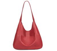 Joygoodta Sac en cuir rouge, sac fourre-tout rouge, sacs à main en cuir PU souple et décontracté rétro pour femmes et filles