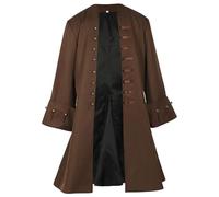 Joygoodta Tirate Coat Médieval Pirate Men Men Steampunk tenue Capitaine Renaissance Adult Halloween Costume Costume xxl