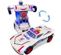 Joygoodta Voiture de Police, Voiture de Police avec lumière et Son, Jouet Transformable avec Roues universelles, Voitures électriques incassables pour Enfants, Filles, garçons