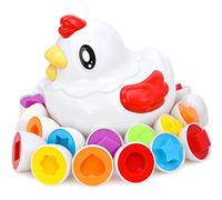 JoyGrow Lot de 12 œufs de poule Montessori assortis - Couleur et reconnaissance des formes - Jouet éducatif pour enfants et tout-petits - Pour Pâques, Noël, cadeau d'anniversaire