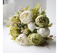 JOYHAZE 1 bouquet de grandes pivoines artificielles de 48,3 cm en soie avec bourgeons pour décoration de mariage, maison, fête, bureau, centres de table, arrangements floraux à faire soi-même (Vert