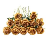 JOYHAZE 12 Roses artificielles, 19,7 '' Une Longue Tige de Soie Fleurs Mariage Floraison Roses Home Party décoration de Bureau, pièce Centrale de Table, Bricolage Arrangement Floral
