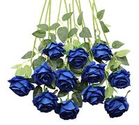 JOYHAZE 12 Roses artificielles, 19,7 '' Une Longue Tige de Soie Fleurs Mariage Floraison Roses Home Party décoration de Bureau, pièce Centrale de Table, Bricolage Arrangement Floral