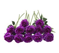 JOYHAZE 12 Roses artificielles, 19,7 '' Une Longue Tige de Soie Fleurs Mariage Floraison Roses Home Party décoration de Bureau, pièce Centrale de Table, Bricolage Arrangement Floral