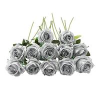 JOYHAZE 12 Roses artificielles, 19,7 '' Une Longue Tige de Soie Fleurs Mariage Floraison Roses Home Party décoration de Bureau, pièce Centrale de Table, Bricolage Arrangement Floral