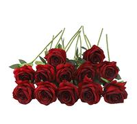 JOYHAZE 12 Roses artificielles, 19,7 '' Une Longue Tige de Soie Fleurs Mariage Floraison Roses Home Party décoration de Bureau, pièce Centrale de Table, Bricolage Arrangement Floral