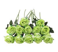 JOYHAZE 12 Roses artificielles, 19,7 '' Une Longue Tige de Soie Fleurs Mariage Floraison Roses Home Party décoration de Bureau, pièce Centrale de Table, Bricolage Arrangement Floral