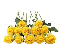 JOYHAZE 12 Roses artificielles, 19,7 '' Une Longue Tige de Soie Fleurs Mariage Floraison Roses Home Party décoration de Bureau, pièce Centrale de Table, Bricolage Arrangement Floral