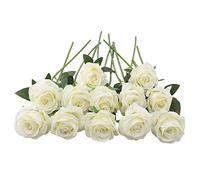 JOYHAZE 12 Roses artificielles, 19,7 '' Une Longue Tige de Soie Fleurs Mariage Floraison Roses Home Party décoration de Bureau, pièce Centrale de Table, Bricolage Arrangement Floral