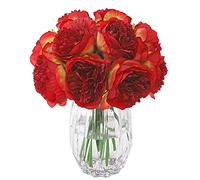 JOYHAZE Lot de 8 pivoines artificielles en soie à tige unique pour mariage, maison, bureau, fête, décoration de fenêtre, centres de table, arrangements floraux à faire soi-même (rouge)
