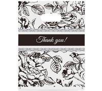 Joyhey Lot de 100 sacs en plastique avec poignées découpées - 19,8 x 30 cm - Thank You-3