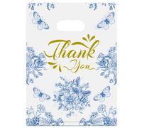 Joyhey Lot de 100 sacs en plastique avec poignées découpées - 24,6 x 34,8 cm - Thank You-5