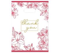 Joyhey Lot de 100 sacs en plastique avec poignées découpées - 29,7 x 40,9 cm - Rose