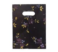 Joyhey Lot de 100 sacs en plastique de 14 x 20 cm, sacs cadeaux avec poignées découpées - Rose, 14 x 20 cm