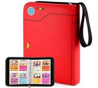 JoyHood Classeur Cartes compatible avec TCG Cartes, Album Carte, Livre Rangement Carte Collection, Porte Cartes à Collectionner, Capacité de 400 Cartes (Rouge)