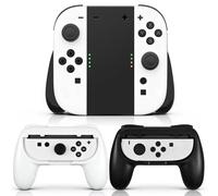 JoyHood Manette pour Switch 2 Contrôleur, Kit de Accessoires de Poignées Ergonomique Compatible avec Switch 2 2025 (Pack de 3)(Noir-Blanc)