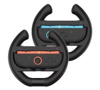 JoyHood Volants pour Switch 2, Roues de Course Kit de Accessoires Compatible avec Switch 2 contrôleur 2025 (Noir) (Lot de 2)