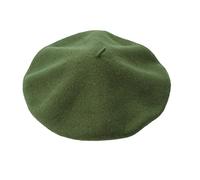 JOYHY Homme Couleur Unie Laine Artiste Français Bérets Bonnets Vert Olive