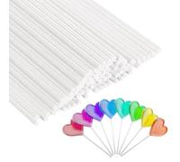 JOYIAL Lot de 100 bâtonnets à cake pop, blancs, 10 cm × 3 mm, bâtonnets à sucettes, bâtonnets à sucettes, sucettes, sucettes, chocolats