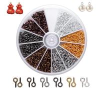 JOYIAL Lot de 600 petites vis à œillets - 4 x 8 mm - Petites vis à visser - Multicolore - Mini mouton - Crochets en métal pour bricolage et artisanat de bijoux