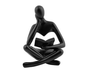 JOYIAL Statue de penseur artisanal en résine stable pour bureau, décoration d'intérieur, sculpture abstraite pour maison, bureau, bibliothèque, décoration de bureau (taille : reverie gauche)