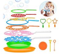 Joyibay Machine à Bulles, 15PCS Baguette à Bulles Ensemble Jouet Savon à Bulles Baguette Outils Bulles Sticks pour Enfants Bubble Maker pour activités de Plein air, fêtes d'anniversaire et Jeux