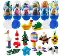 JOYIN 12 Pcs Pre-Filled Easter Eggs with Cute Characters Building Blocks for Kids' Gift, Easter Eggs Hunt, Easter Basket Stuffers/Fillers, Party Favor, Classroom Prize Supplies