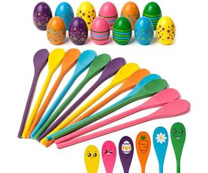 JOYIN 12 Players Carnival Easter Egg and Spoon Relay Game for Kids and Family Activity Lawn Games, Easter Egg Hunt Outdoor Yard Game, Birthday Party Games, Field Day, Reunion
