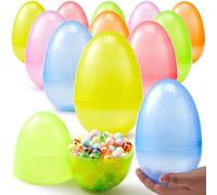 JOYIN 12PCS Oeufs de pâques géants vides à remplir, en Plastique, pailletés, ouvrables, pour la chasse aux oeufs de Pâques, Remplissage de paniers, Faveur de fête, jeu éducatif (Pailletés Oeufs)