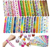 JOYIN 144 Bracelets à Claquer Animaux pour Enfants, Slap Bracelet Bracelets à Claques, Cadeaux de fête de noël pour les enfants, petit jouet pour pochette surprise, goodies anniversaire enfant