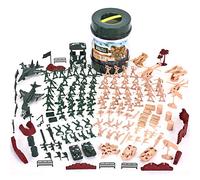 JOYIN 164 Pièce Ensemble de Jeu Soldat Militaire Homme Armé Jouer Bucket Figurines d'Action Battle Group Ensemble de Jeu Militaire de Luxe avec Hommes de l'Armée, Avions, Hélicoptères, Chars avec Seau