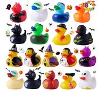 JOYIN 18 Pièces Canards en Caoutchouc d'halloween pour Jouet de Bain Amusant pour Enfants, Prix de Salle de Classe Ducky, Jouets d'halloween Cadeaux Trick Or Treat Fillers et Faveurs de Fête