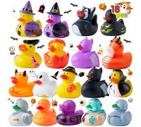 JOYIN 18 Pièces Canards en Caoutchouc d'halloween pour Jouet de Bain Amusant pour Enfants, Prix de Salle de Classe Ducky, Jouets d'halloween Cadeaux Trick Or Treat Fillers et Faveurs de Fête