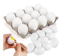 JOYIN 18 Pièces Oeufs de Paques En Bois pour Artisanaux et Décorations de Pâques, Oeuf en Bois Blanc DIY Non Peints Pour La Chasse Aux Oeufs De Pâques Parfait Cadeaux de Pâques pour Les Enfants