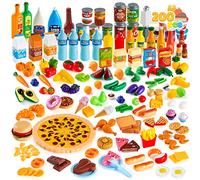 JOYIN 200 pièces Enfants Jouent à la Nourriture Deluxe Jeu de Simulation Ensemble de Nourriture Jouet Nourriture Jouer Accessoires de Cuisine avec des Couleurs réalistes