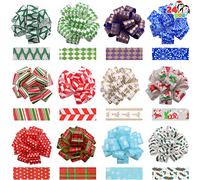 JOYIN 24 arcs de Ruban de Noël de 5", Accessoire d'emballage de Cadeaux Facile et Rapide pour Les arcs de Noël, Les paniers, Les Bouteilles de vin, la décoration de Cadeaux, l'emballage de Cadeaux