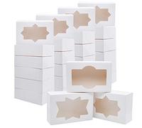 JOYIN 24 boîtes de Noël blanches avec fenêtre (8.75'' x 5.75'' x 2.75'') pour pâtisseries, cupcakes, biscuits, brownies, beignets, cadeaux.