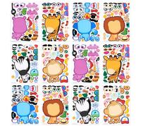 JOYIN 24 feuilles d'Autocollants Safari, créez votre propre mélange d'animaux de safari et assortissez des autocollants d'animaux pour sacs de fête, fournitures de fête pour enfant