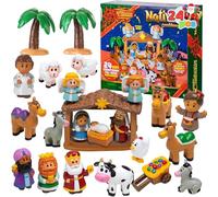 JOYIN 24 Pièces Calendrier de l'Avent de Noël 2023 Jouets Miniatures Ensemble de Figurines de la Nativité, Ensemble de Jeu de la Nativité, Calendrier du Enfants Cadeau de Fête de Noël