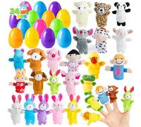 JOYIN 24 Pièces Oeufs de Pâques (6 cm) de Marionnette à Doigt pour Faveur de Fête de Thème de Pâques, Chasse aux Oeufs de Pâques, Remplisseurs de Panier, Fournitures de Prix en Classe