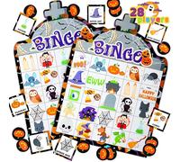 JOYIN 28 Halloween Bingo Game Cards (5X5) for Kids Halloween Party Card Games, School Classroom Games, Trick Or Treating, Halloween Party Favors Supplies, Family Activity