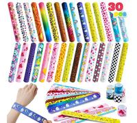 JOYIN 30 Bracelets à gifles, bracelets slap super slap avec cœurs colorés et animaux, sacs de fête pour enfants (30 designs) pour Anniversaire, Fête, Panier de Pâques