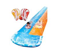 JOYIN 32,5ft/990,6cm Toboggan Aquatique Ultra Long à Double Piste, Toboggan avec arroseur et 2 Planches gonflables pour Enfants et Adultes, fête d'été, Jardin, activités Aquatiques en extérieur