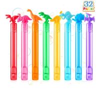 JOYIN 32 Packs de Mini-Bulles pour Enfants, 8 Couleurs de Dinosaures, Baguettes à Bulles, Jouets pour la boîte à trésors, Prix de Classe pour Les garçons et Les Filles, Sacs de fête pour Enfants